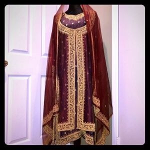 Indian Pakistani Dress Embroidered Stitched 3-PC